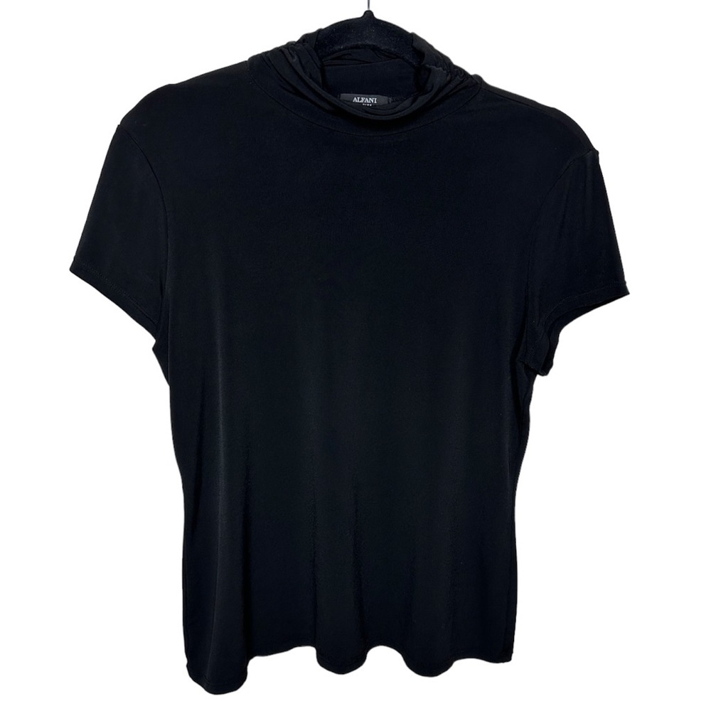 Preowned Alfani black petite mock turtleneck blouse